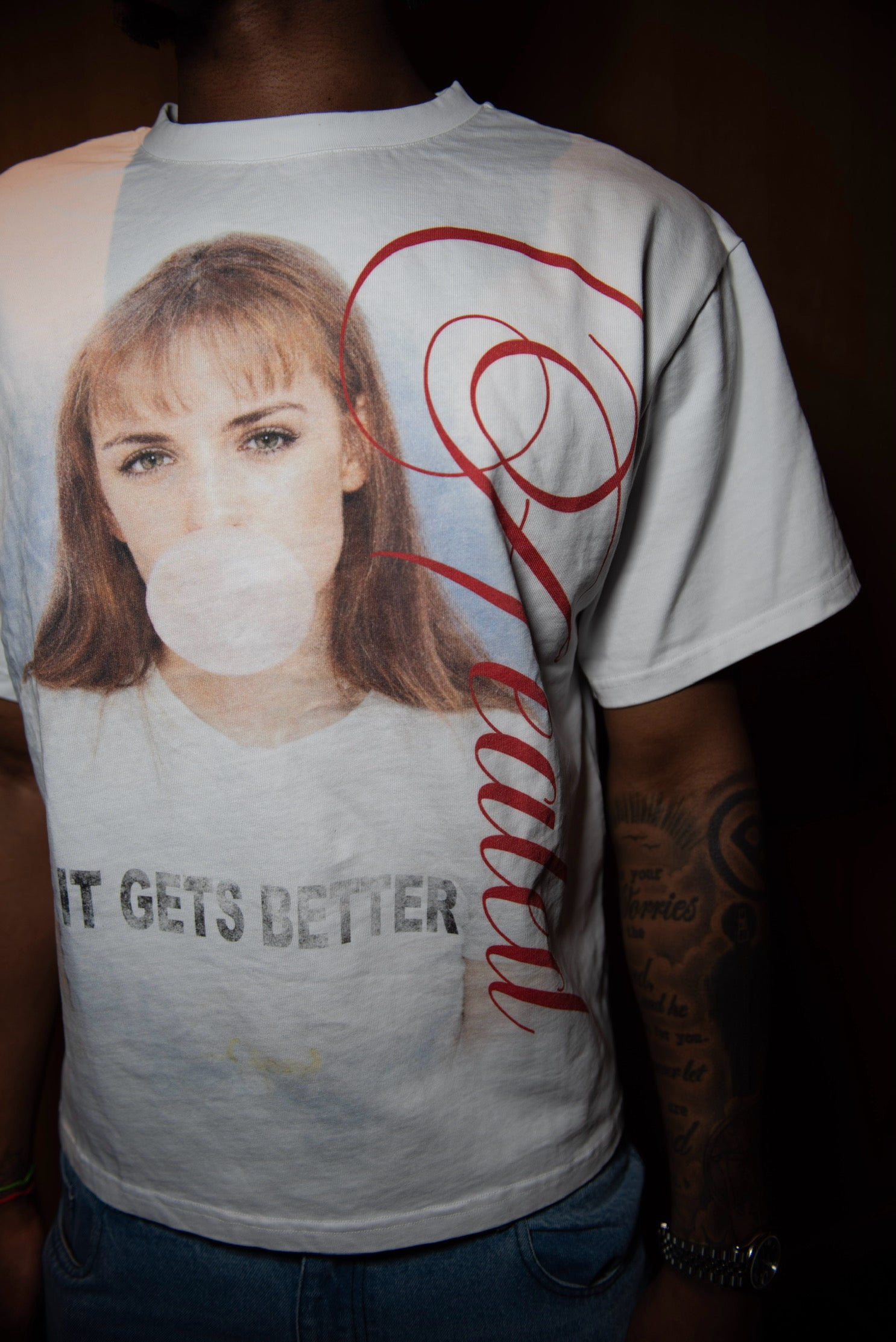 "healed" white graphic tee