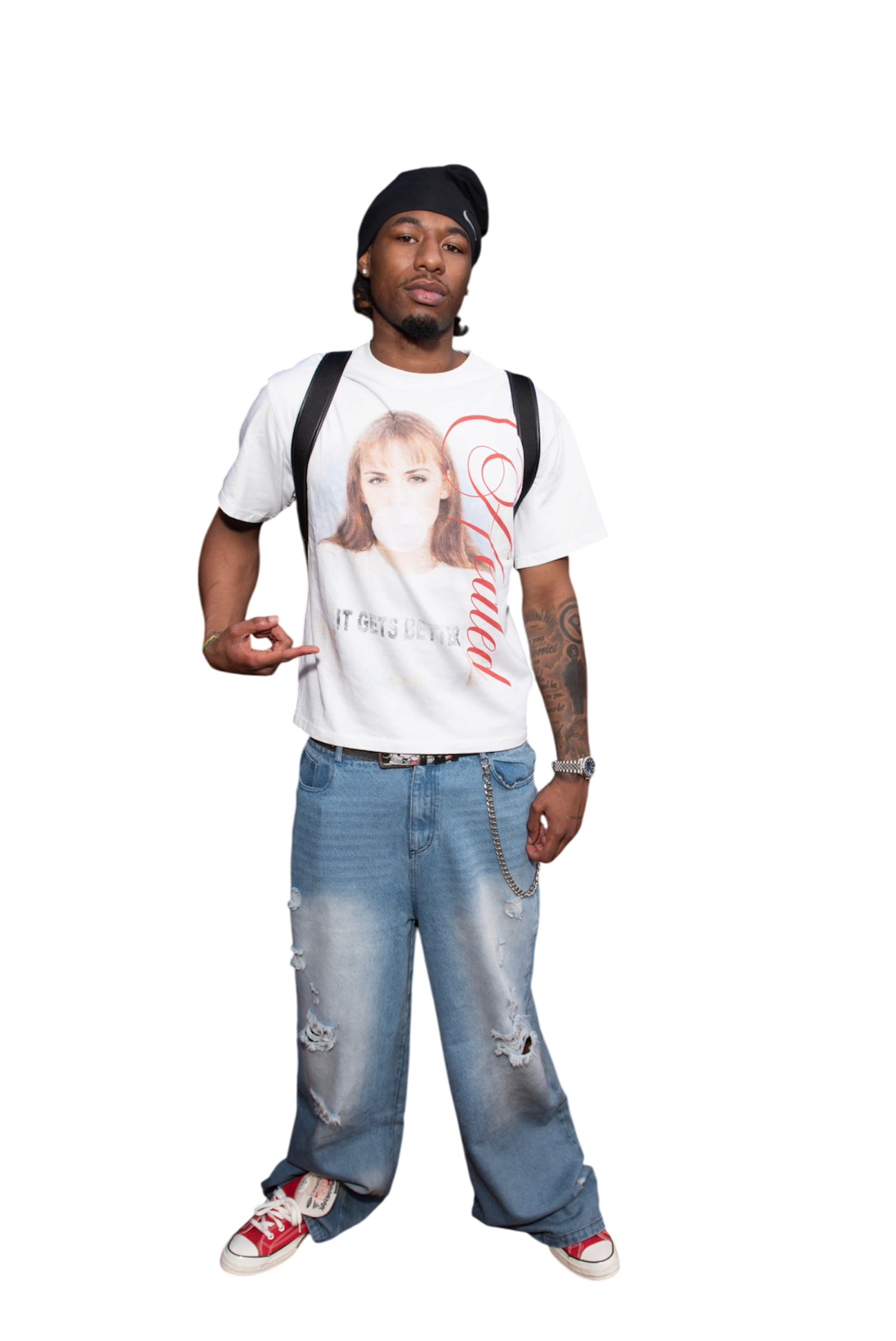 "healed" white graphic tee