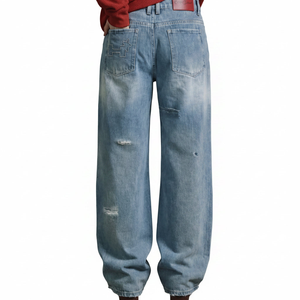 hw basic distressed jeans