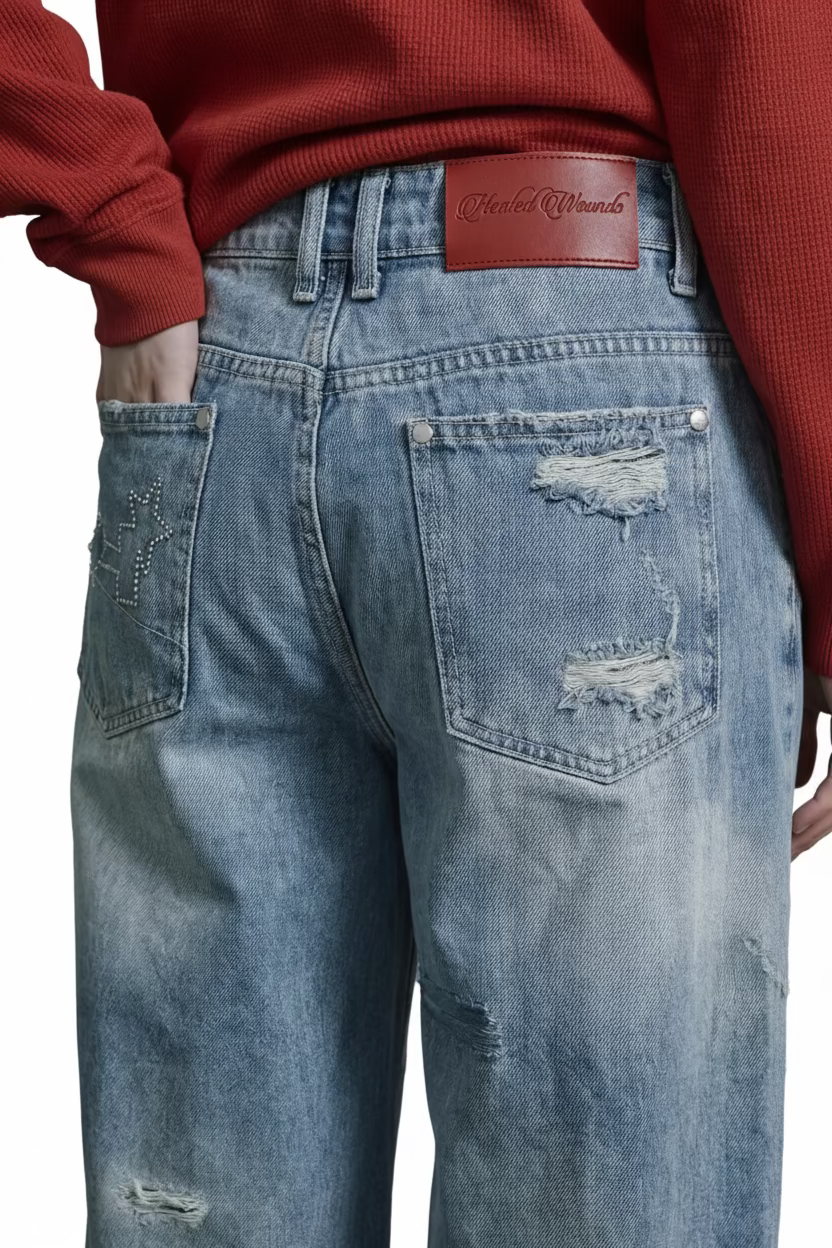 hw basic distressed jeans